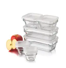 طقم أوعية زجاجية لحفظ الطعام من NokaLuxe – 5 قطع